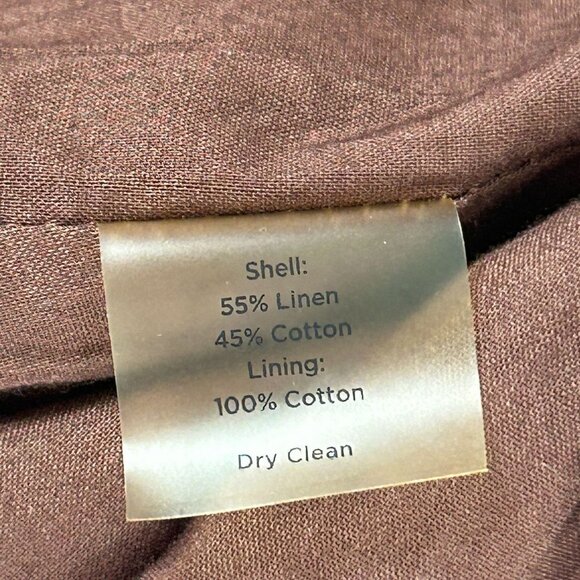 Talbots Blazer Size 4 Brown Plaid Linen Blend Lined Jacket Career Work Pockets - Picture 6 of 11